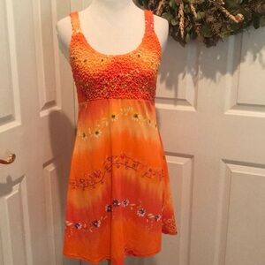 Vibrant orange summer dress or swim cover-up
